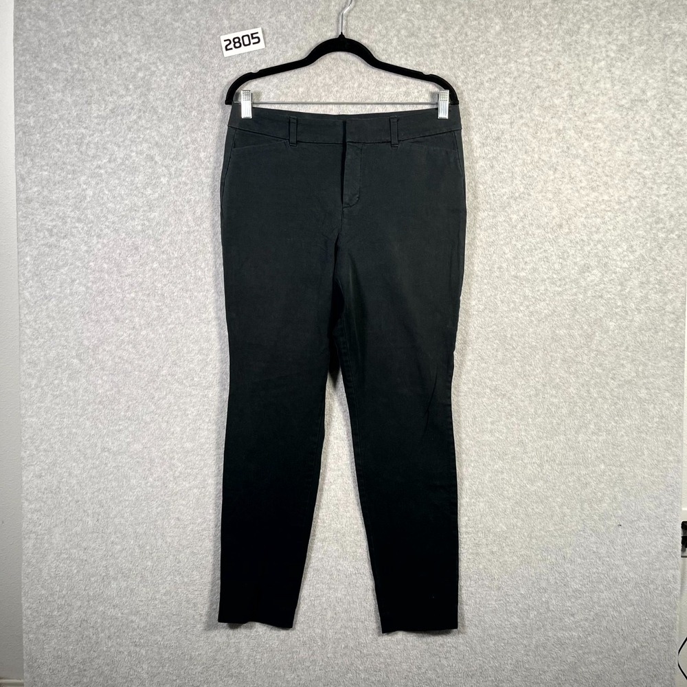 Old Navy Skinny Pants Womens 10 Black Cotton Stretch High Rise Flat Front Formal